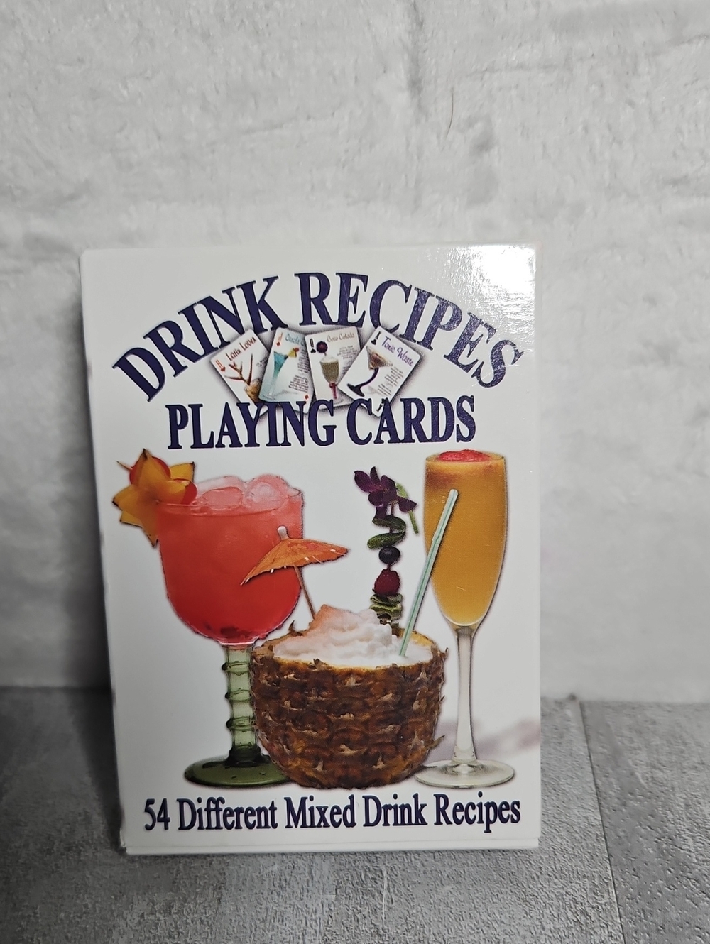 Drink Recipes Playing Cards featuring 54 different mixed drink recipes Vintage